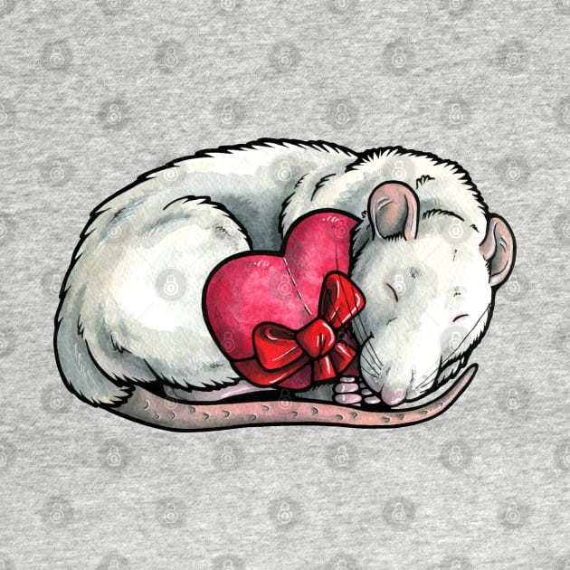 White rat by animalartbyjess